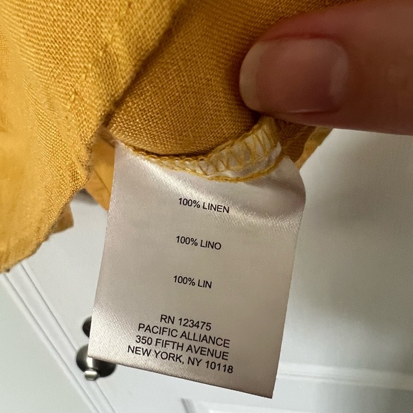 Ellen Tracy | yellow linen blouse - L - Picture 8 of 8